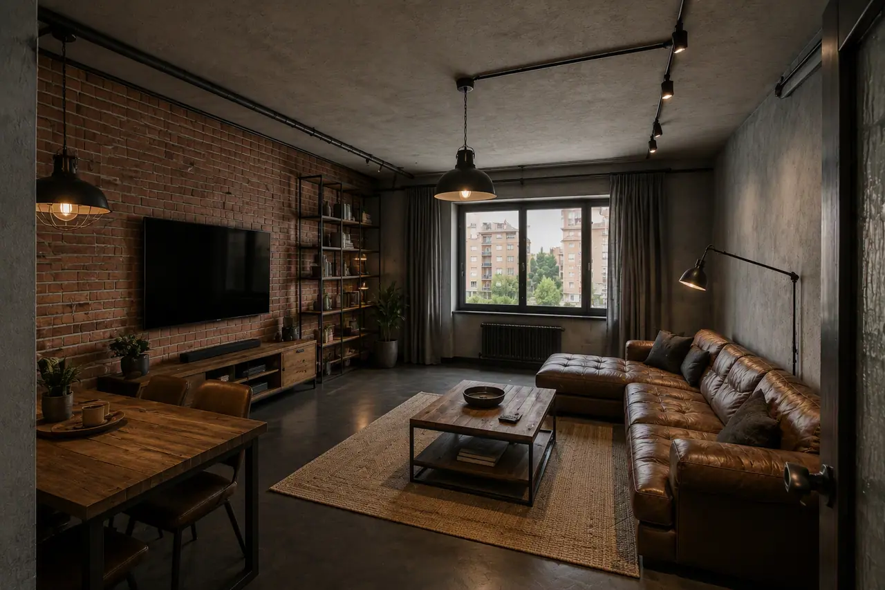 El salón reformado en estilo industrial